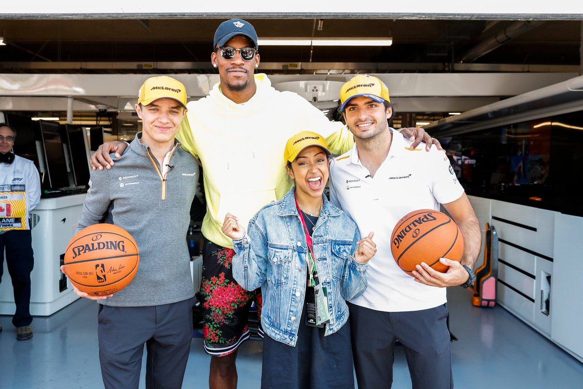 McLarenF1's tweet photo. This crew! ๐๐คฉ
We're loving having the awesome @JimmyButler and @lizakoshy with us at the #CanadianGP this afternoon! ๐จ๐ฆ https://t.co/7nTJJrWtP5