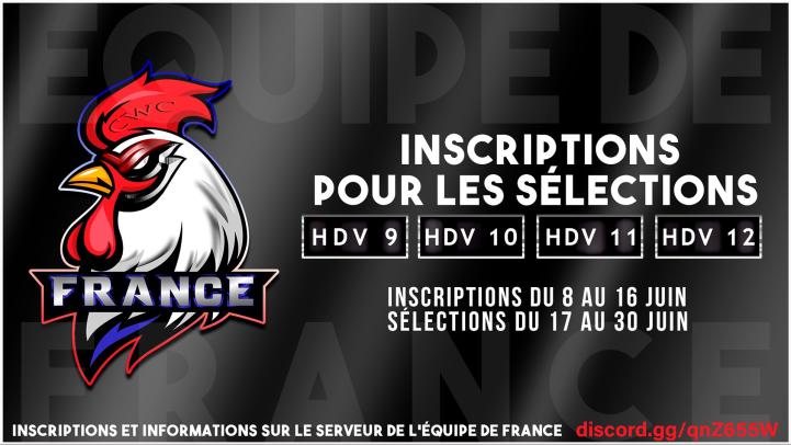 Après sa 2ème place à la Coupe du Monde de Clash of Clans, l’Équipe de #France relance des sélections en vue de la Coupe d’Europe !!!!!
Rdv sur notre serveur: discord.gg/qnZ655W
<a href="/ClashofClansFce/">Clash of Clans FR</a> <a href="/JohnChibe/">John - Chibe</a> <a href="/gouloulou_coc/">Gouloulou</a> <a href="/S3r0oGaming/">Mattlock knox</a> @Raevo_coc