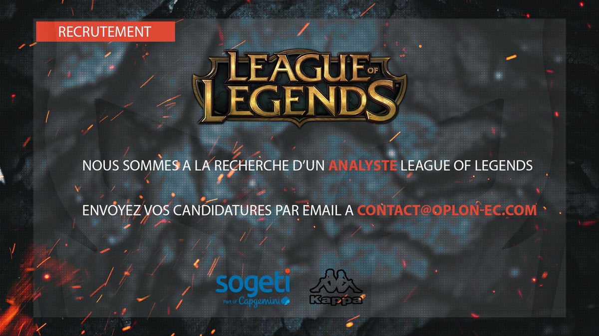 TeamOplon's tweet photo. Dans le cadre du #LolOpenTour nous sommes à la recherche d'un #analyste ✌️ https://t.co/IwuA7D4FDV
