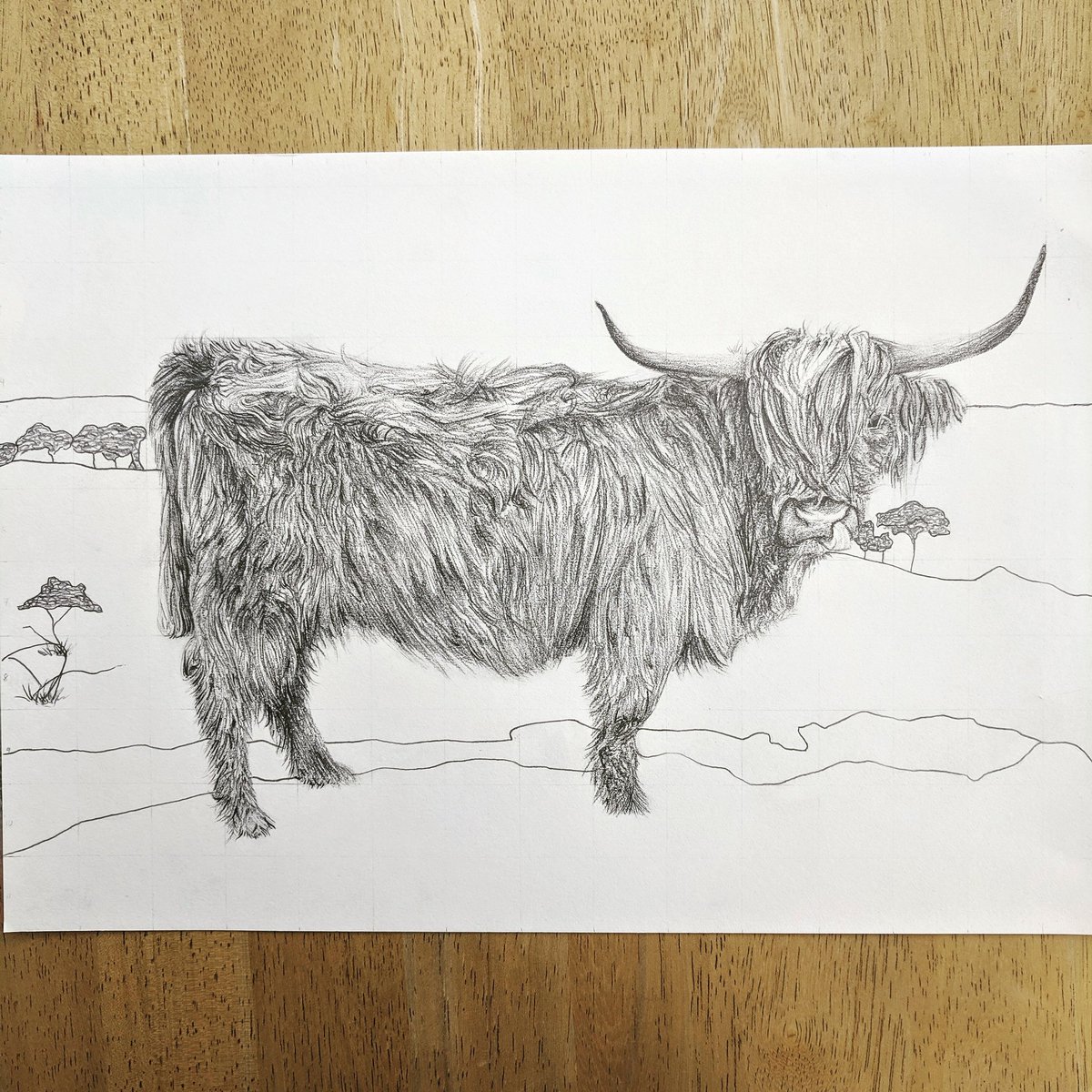 Abzterrox's tweet photo. I've finally completed another piece! 
I took a roadtrip with my family recently and we went on the Moors and I managed to capture an image of this cheeky cow with its tongue sticking out and I had to draw it!
#pencildrawing #cow #countryside #countryartist #cornwall #farming https://t.co/UbV9mJBj0t
