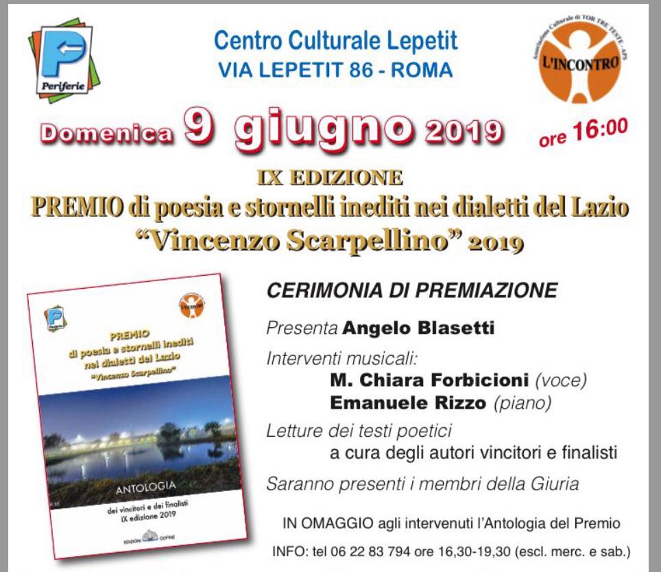 Figliomeni_FdI's tweet image. Cerimonia di consegna organizzata da Associazioni Periferie e Incontro IX premio Vincenzo Scarpellino a #Roma #TorTreTeste. Poesie e stornelli inediti nei dialetti del #Lazio che ci hanno deliziato il pomeriggio