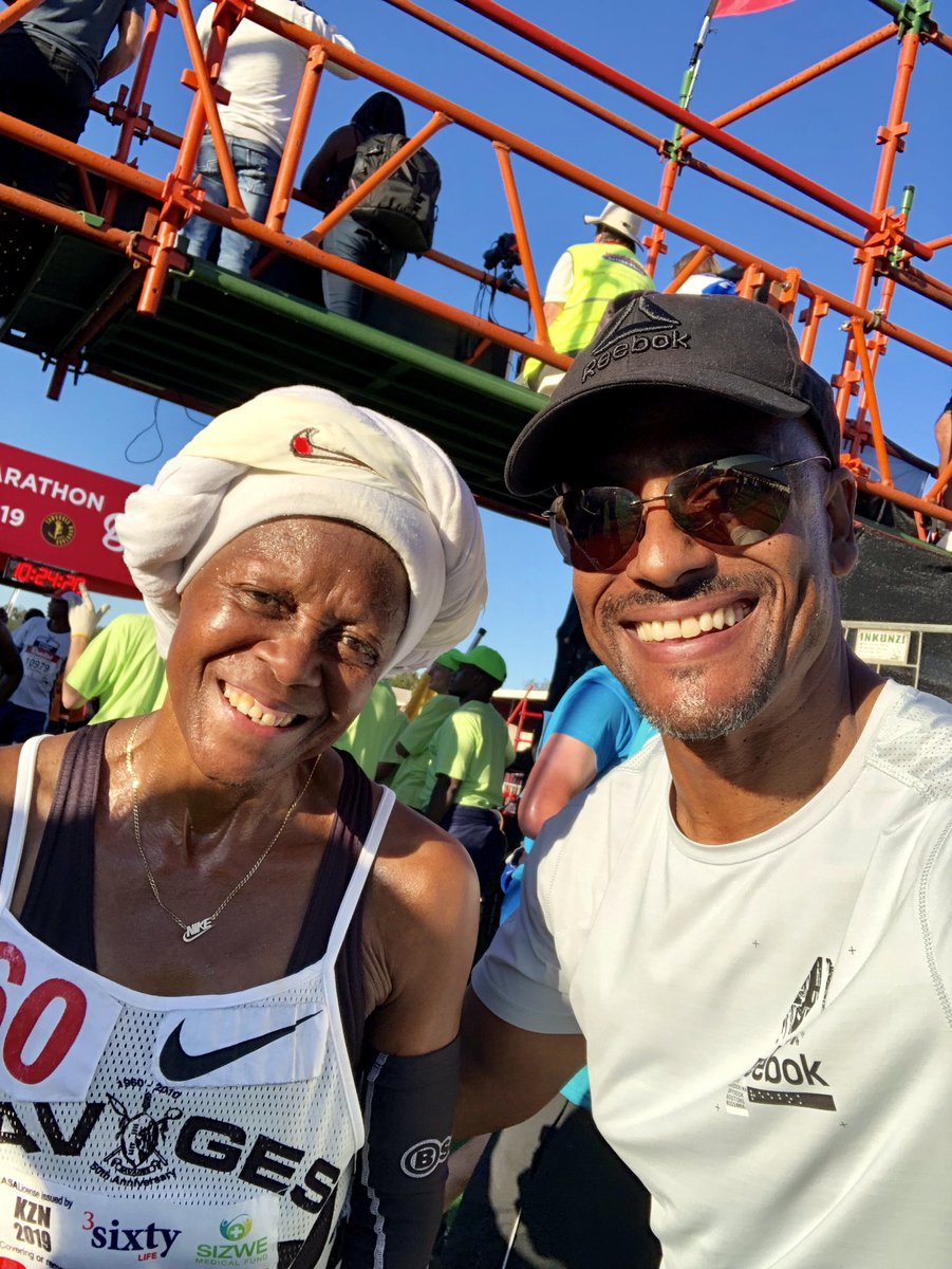 WarriorRic's tweet photo. This MC can’t express in words the gratitude, joy and sheer admiration that I have for this beautiful Comrades Legend! #COMRADEMARATHON2019 #TrueLegend #TrueStalwart #TruePerson @ComradesRace https://t.co/22wyhjVbO0