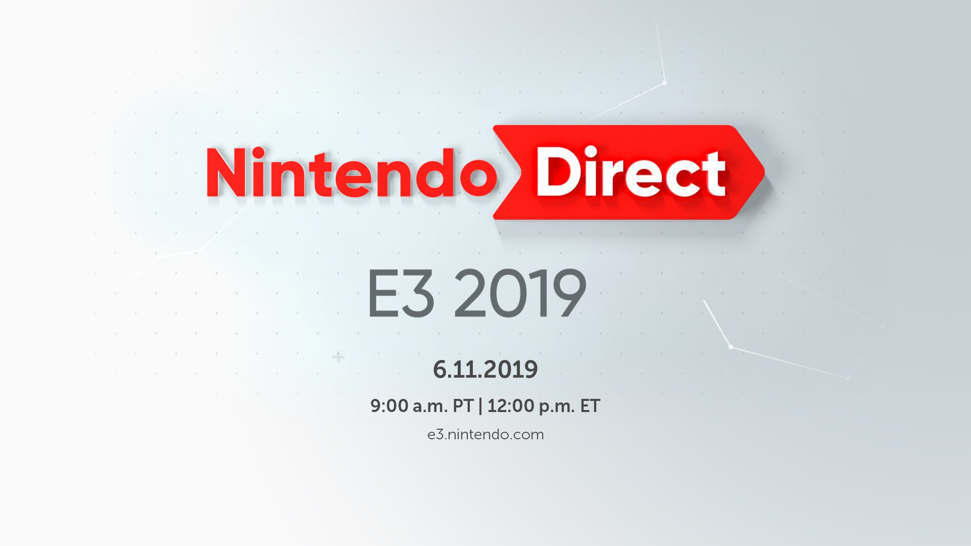En effektiv Frisør stemning Nintendo of America on Twitter: "Don't forget to tune in to #NintendoDirect  | #E32019 Tuesday at 9am PT for a video presentation featuring around 40  minutes of information about upcoming #NintendoSwitch games