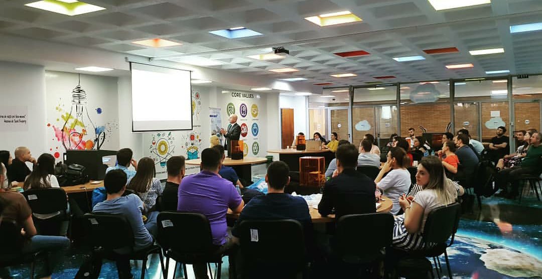 AllanEWRennie's tweet photo. What a busy week just passed. Great ending on Friday with Prof Doicin from #UPB presenting the work of @LancsUniLPDU @LancsUniEng at the TecHUB4.0 @0Techub #AdditiveManufacturing #dissemination event in Bucharest, to 150+ attendees. #CaseStudies #3DPrinting #Industry4 https://t.co/FJ5PyWhCdF