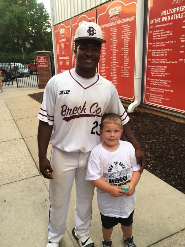 kellysturgeon4's tweet photo. His forever hero! @KobePoole @BCtigerbaseball  So thankful for the influence this group of boys have had for our little ones. They are our heroes too! https://t.co/KAVEclbFFo