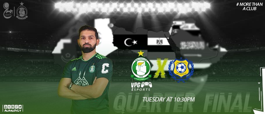 ASC eSPORTS 🇳🇬🆚 ISMAELY eSports🌕
Quarter Final - Arab Championship 🎮⚽️
Tuesday 10:30 PM

#WeAreAlahliSC
#MoreThanAClub. <a href="/AlahliScLy/">Alahli Sports Club</a>