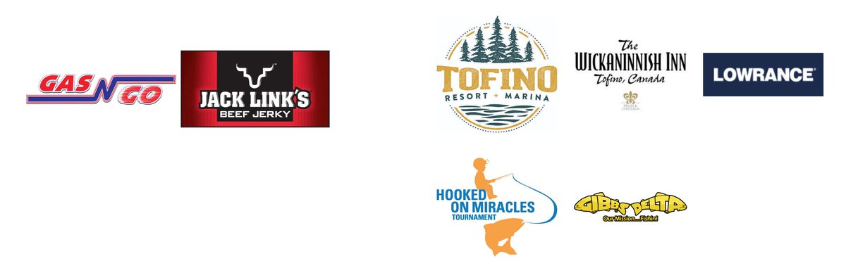 A tyee-sized thank you to Presenting &amp; Platinum Sponsors <a href="/procter_wayne/">Wayne Procter</a> (GasN'Go), <a href="/LowranceFishing/">Lowrance Fishing</a>, @WickInnBC, <a href="/tofinomarina/">Tofino Resort+Marina</a>, Hooked On Miracles, <a href="/GibbsDelta/">Gibbs-Delta Tackle</a>. Lots of slots open in this fundraiser derby July 5, 6, 7 in #Tofino. Register: tofinosaltwaterclassic.com