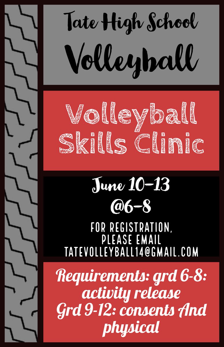 tatehighvolley1's tweet photo. Sign up for this weeks skills clinic!! You won’t want to miss this! Feel free to dm with any questions! https://t.co/iAmwj0qS3J