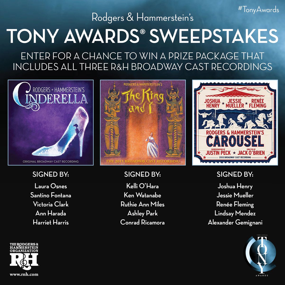 RnH_Legacy's tweet photo. RETWEET and FOLLOW @RnH_Org for a chance to win a Rodgers &amp; Hammerstein #Broadway Cast Recording Prize Package! #TonyAwards #TonyAwards2019 https://t.co/fQqJeHxGyn