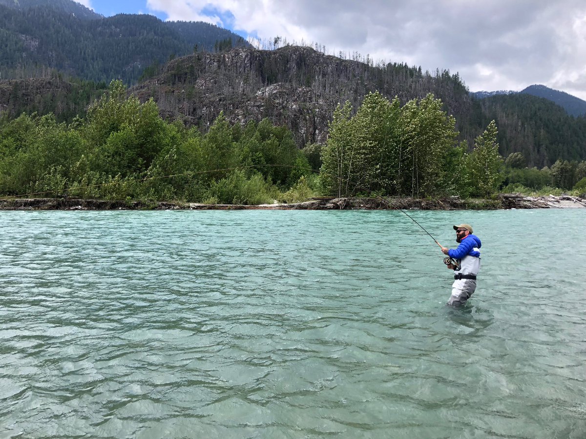 fishingsturgeon's tweet photo. A great day spent on the Upper Pitt River with clients Sean and Marion from the USA. Thanks to our GRFA team guide Landon for making the day epic with lots of hook ups and good pointers on single hand fly fishing 🐟🐟
#upperpittriver #remote #bulltrout <“)))><DWAC https://t.co/BxYfriCwg4