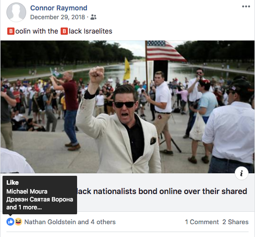 4/ And even though Resist Marxism will tell you that they're not white nationalists, Michael Moura is.He follows Patriot Front-- an openly neo-Nazi organization-- and, as seen in the screenshots below, routinely likes their content.