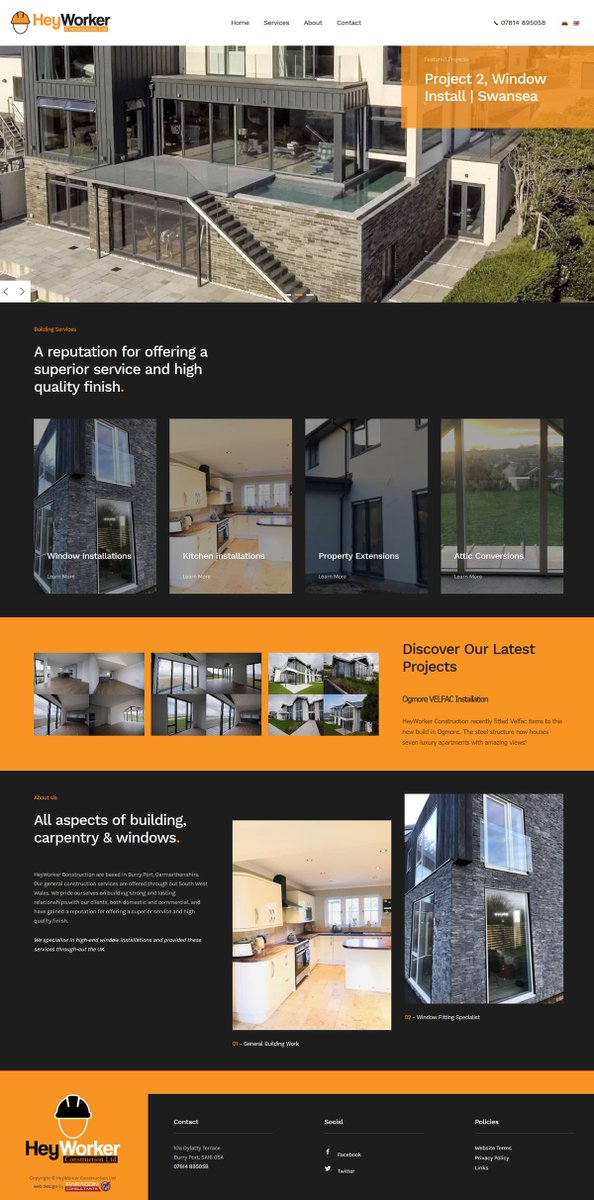 ParagonOffice's tweet photo. We are thrilled to announce the launch of HeyWorker, a South Wales based building company specialising in window installations. HeyWorker approached us as they wanted an eye-catching design that performs. https://t.co/oFZKXUMWF5 https://t.co/8FMoVcJGqm