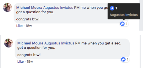 7/ And based on Michael Moura's Facebook activity, he also has a personal relationship with antisemite and Holocaust denier Augustus Invictus.