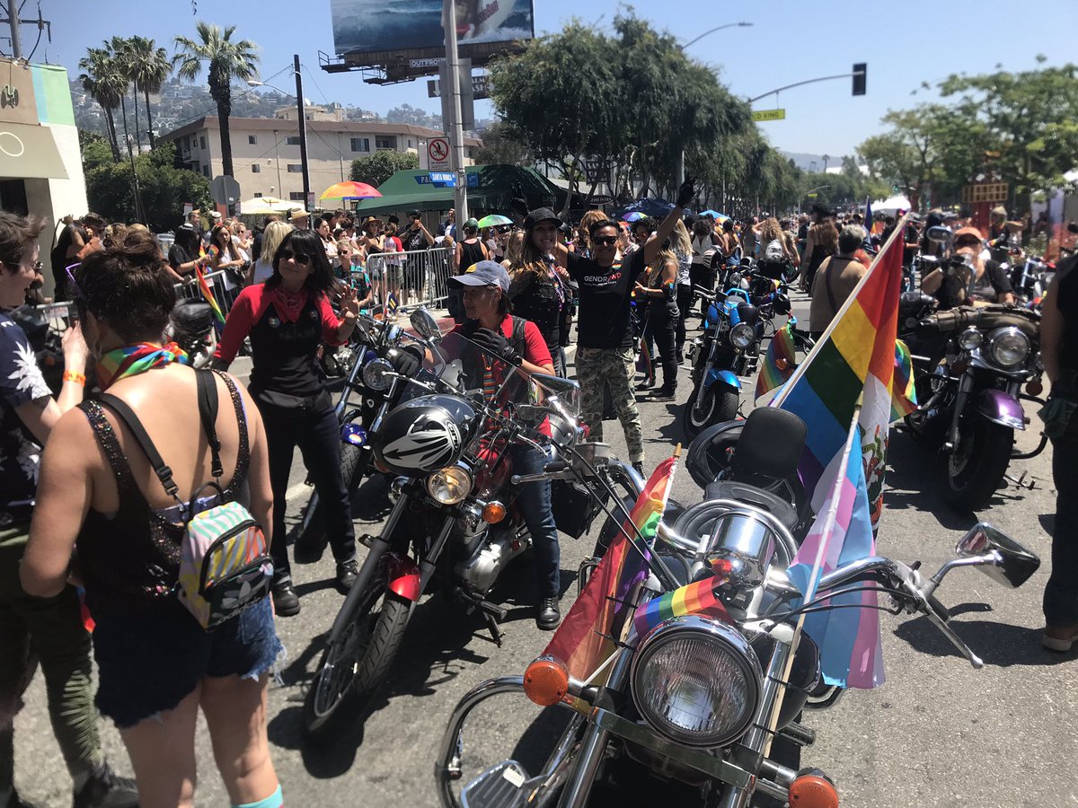 MsEddieD's tweet photo. Happy #LAPride everyone! So much LOVE! #BerniePride #Bernie2020 #DykesOnBikes #MEC #Pride2019 #JustUnite https://t.co/Qm0wQ0fjv3