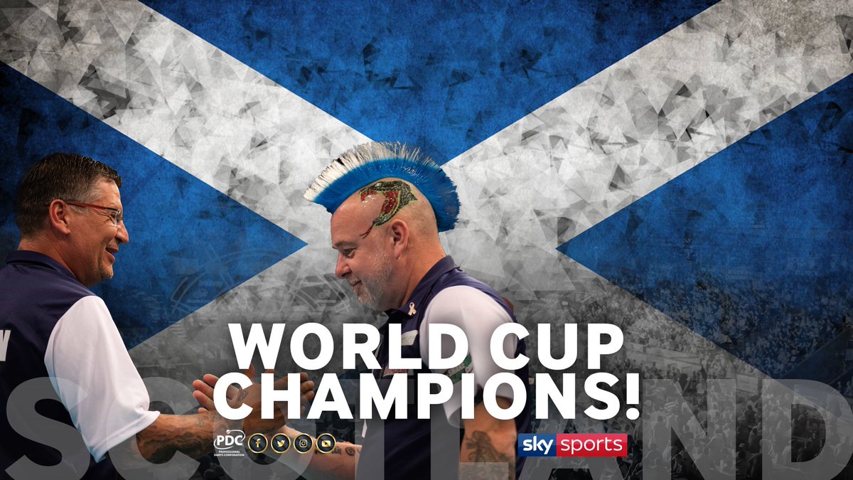 CHAMPIONS!!!!!! Scotland win the 2019 @BetVictor World Cup of Darts! Gary Anderson and Peter Wright are the champions! #BVDarts