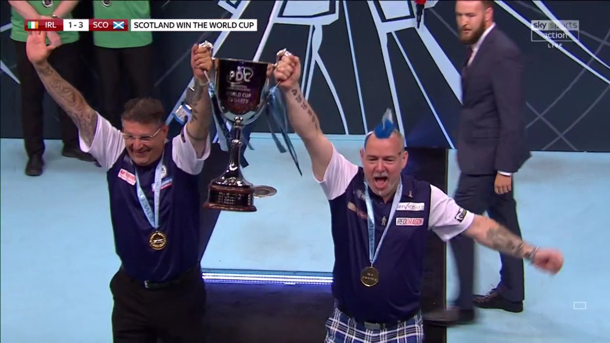 livedarts's tweet photo. 🏆🥇 AND OUR WINNERS...

It's third time lucky for Scotland following their final defeats in 2015 and 2018 👏

Well done boys! 💪 https://t.co/al9uM9y3rH