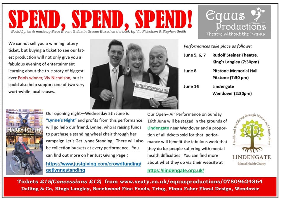 equusprods's tweet photo. Our fab musical #spendspendspend, about Pools winner Viv Nicholson's epic win is coming to @Lindengate on 16th June. Our Vivs are sensational! #supportmentalhealth #supportlocaltheatre tix from https://t.co/DXytD60OKm - bring a picnic! Please rt https://t.co/QMJ0qRpn8k