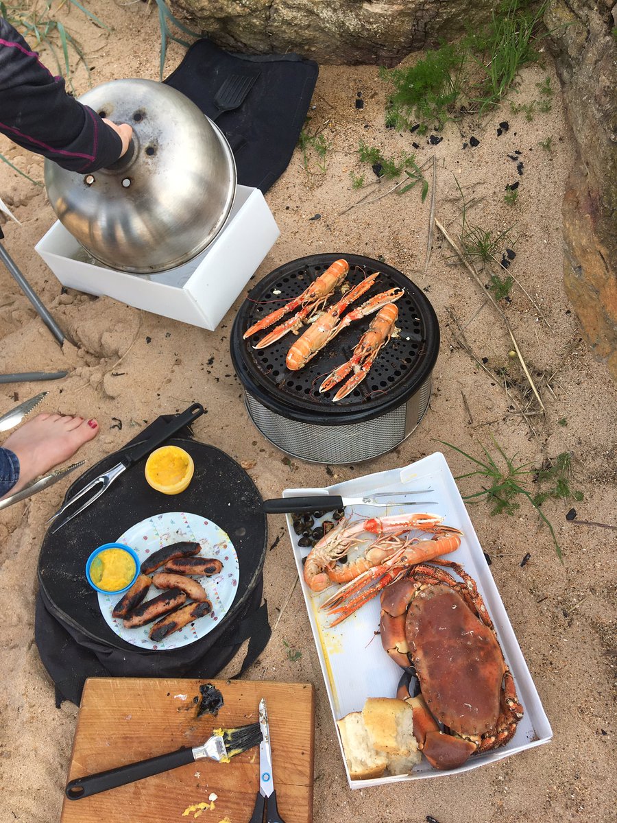 BackboathFarms's tweet photo. Caroline and I have just had the best 10 year anniversary break at the Puffin Lodge, East Neuk Fife. Outstanding gem of a place! #puffinlodge Plus a family beach afternoon with some sea food on the bbq. https://t.co/1YHsvRdAR2