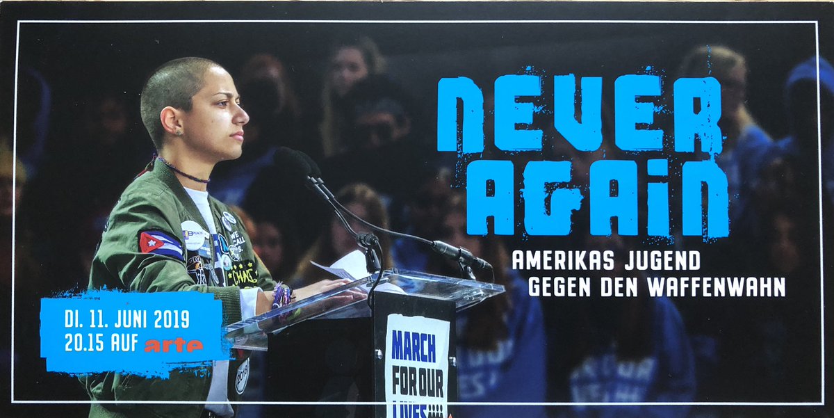 BellwinkelS's tweet image. See my new documentary #NeverAgain @ARTEde at 8:15 cet on 06/11/19: Gun violence in the @realDonaldTrump era seen thru European eyes. With @AMarch4OurLives @jammallemy @Emma4Change @PeaceWarriorsO2 and others.
