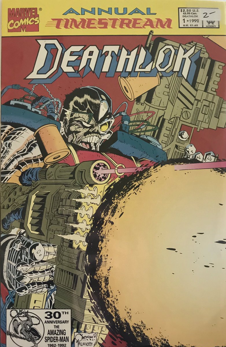 Greg Wright, Jackson Guice, Jimmy Palmiotti and Richard Starkings Deathlok Annual 1 - I’m a huge Guice fan, and I’m also a fan of Palmiotti’s inks on Guice, something I hadn’t seen before. Joe Queseda cover.
#GregWright
#JacksonGuice
#JimmyPalmiotti
#RichardStarkings
#Deathlok