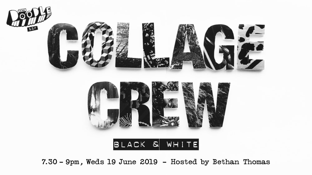 CollageCrew's tweet photo. Tickets are now available for June’s session @thedoodlebar The theme is Black &amp; White. https://t.co/VpumEX4Ice https://t.co/sCMhaGudoq