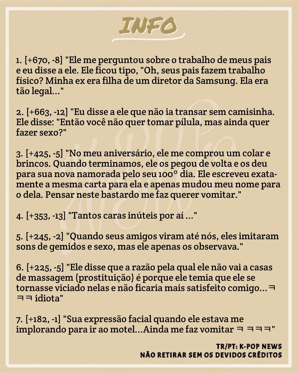 kpopnews2_'s tweet photo. #KNETIZEN • Coreanos comentam os piores ex-namorados que já tiveram.
Artigo: Quem quer competir com o pior ex-namorado?
#Milli https://t.co/6MijNBMnTj