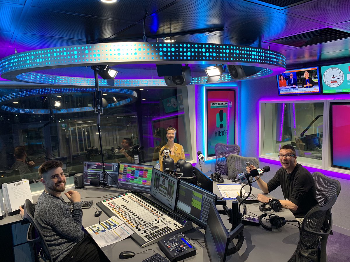 B105Breakfast's tweet photo. We’re live from our brand new home at The Barracks, at the top of Caxton St! #hit105 https://t.co/zPmOX2JAI0
