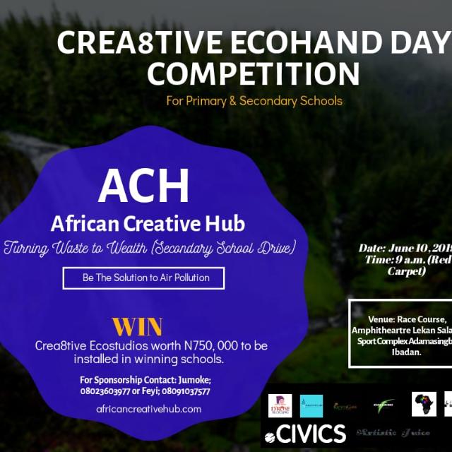 Atops_AyWater's tweet photo. Still celebrating World Environment Day 2019 (WED'19)

Everything is set!💯 Come one, come all.

#CreativeEcoHandDay #WorldEnvironmentDay #UNEnvironment #Competition #Ibadan #BeatAirPollution #AfricanCreativeHub #Waste2Wealth #GreenInitiativeNigeria #InnovativeVolunteerism https://t.co/J4QO9kp8Cg