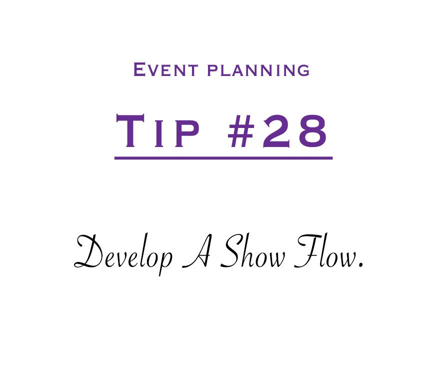 Purplepass's tweet image. A #showflow is a way to organize the flow of your event. What is the schedule of your performers/artists? What is the timeline? Time frame? Minute-by-minute? Specific instructions to fit into your program? You get the idea!
.
#PPevents #tipsoftheday #tispoftheweek