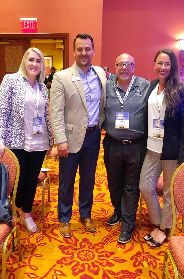 angmlittle's tweet photo. At the #CCOSA19 conference Wednesday, @SifersAndrea , @mcvay51 and I decided which breakout session to go to based on which presenter would be the most fun to harass. @bridgestyler ftw! :)) #gladiators #oklaed https://t.co/4nWw1IiuiX