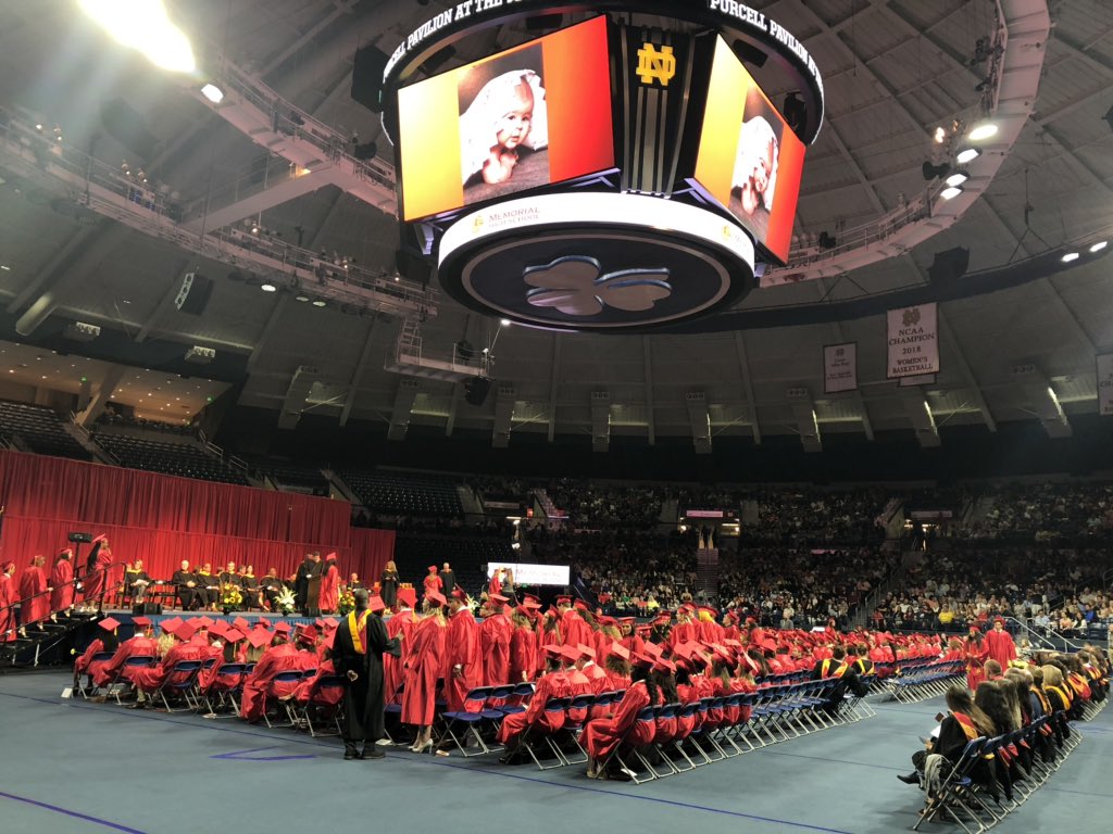 EMChargers's tweet photo. Big S/O to Chad at ND for always helping put on a fantastic commencement ceremony! Notre Dame is a prestigious place and always treats us very well! #COE19 https://t.co/ubEb5Itzrn