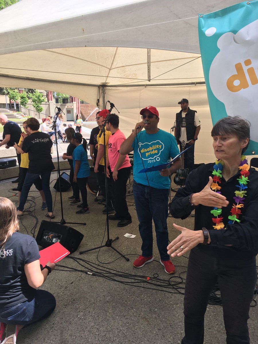 YMCA_Calgary's tweet photo. A fun and energetic morning celebrating diversity of ability with @DisabilityAB 2019! 

@YMCA_Calgary’s @KennyVLimaC was pleased to emcee, representing our inclusive community at YMCA, although no one needed too much help catching the spirit! #yyc #DisabilityPrideAB https://t.co/P1anWZ0url