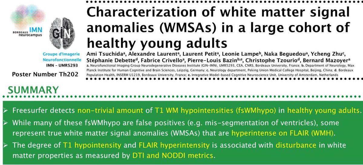 Ami Tsuchida (@amitsuch) on Twitter photo Interested in white matter anomalies in young university students? Come and visit my poster this Thurseday, Th202 #OHBM2019 Interested in white matter anomalies in young university students? Come and visit my poster this Thurseday, Th202 #OHBM2019