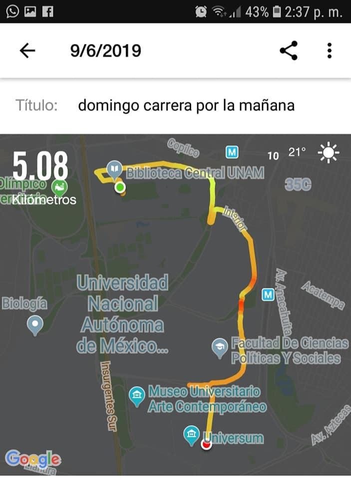 SolArzeta's tweet photo. Entrenamiento de hoy, por partes para completar un total de 11k....... mejorando cada día más........ Rumbo al Medio Maratón de la CDMX.....🏃♀️🏃♀️🏃♀️🏃♀️🏃♀️🙃😁 #corroporsalud #alcanzarmismetas..... https://t.co/sOkwfzmWJf
