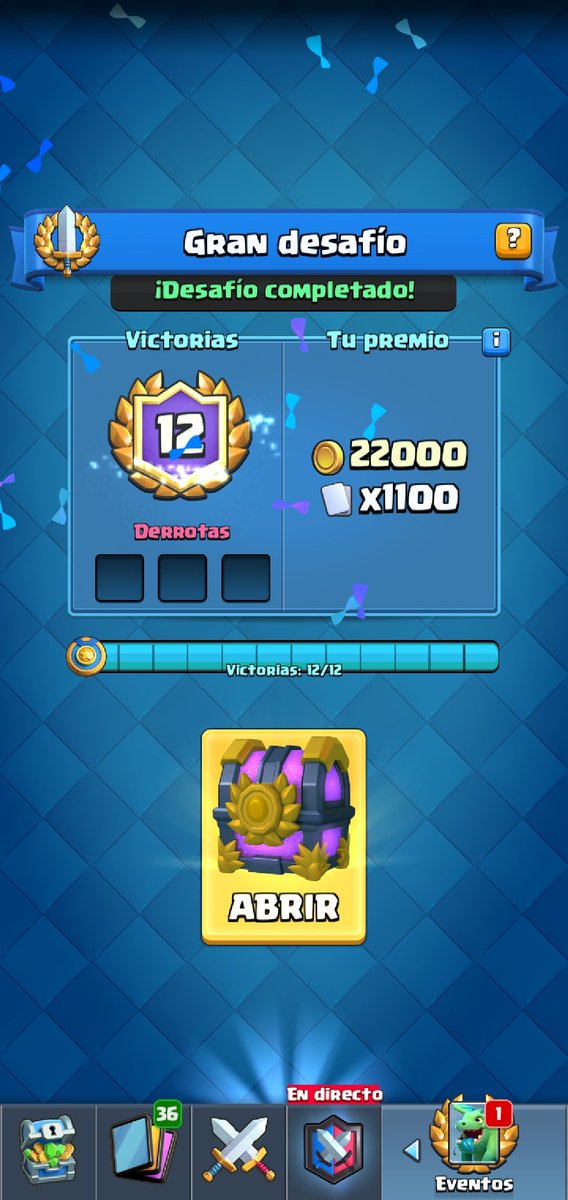 Mi primer 12-0 😂. Gracias hermano, por dejarme jugar en tu cuenta.