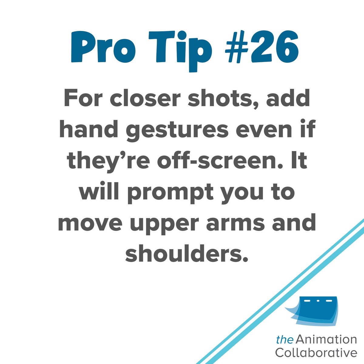 When filming, actors don't freeze their arms when they aren't in the camera range, and neither should your characters! Doing this is essential to add realistic movement and energy to your characters. 

#animationcollaborative #animc #animation #animator #3danimation #acting