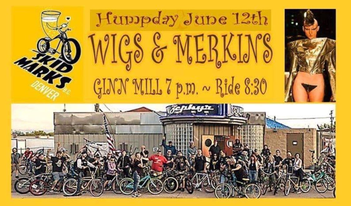 This week @skidmarkbc will be leading the Wednesday Ride! Get your Wigs and Merkins and let’s roll!