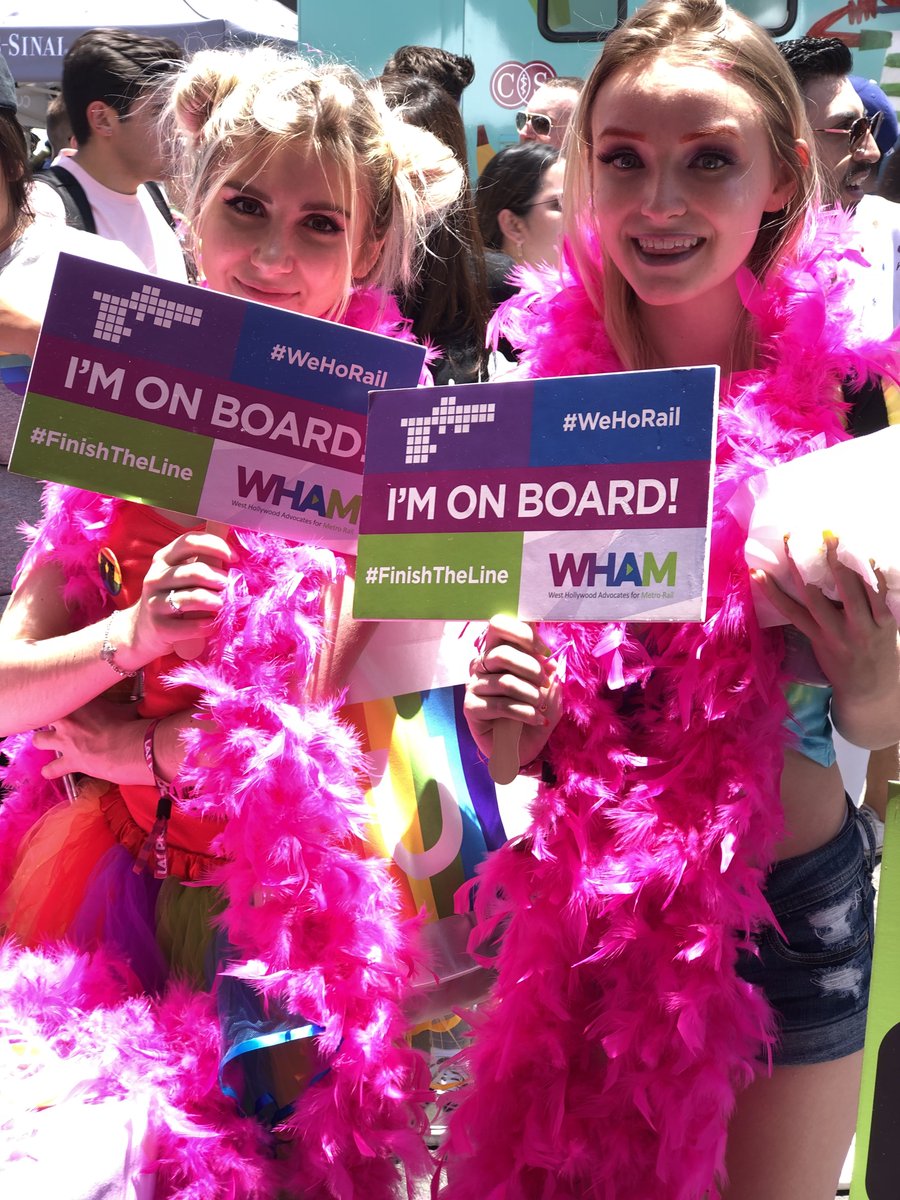 WHAMRAIL's tweet photo. Awesome show of support for the #CrenshawNorthernExtension at #lapride2019!  Come by and get your swag too! 🚊🏳️‍🌈♥️ #finishtheline #lapride2019 #gaypride #pridemonth #pride2019 #allweneedislove ##loveforall #LGBT https://t.co/FTu1oQrSMB