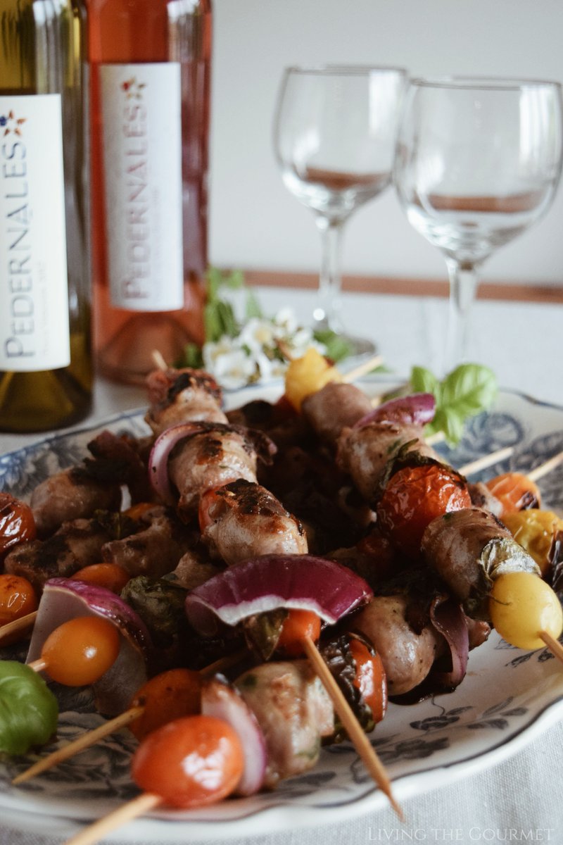 LTGfood's tweet photo. Today, we're savoring the flavors of summer with a light, yet satisfying dish- Pork Skewers and a glass of @PedernalesWine! Come join us as we kick off our second annual summer wine series on LTG: https://t.co/7IaQ4hxhjB #ltgcellar #wineseries #wineoclock #wine #texas https://t.co/jOCed2VoNj