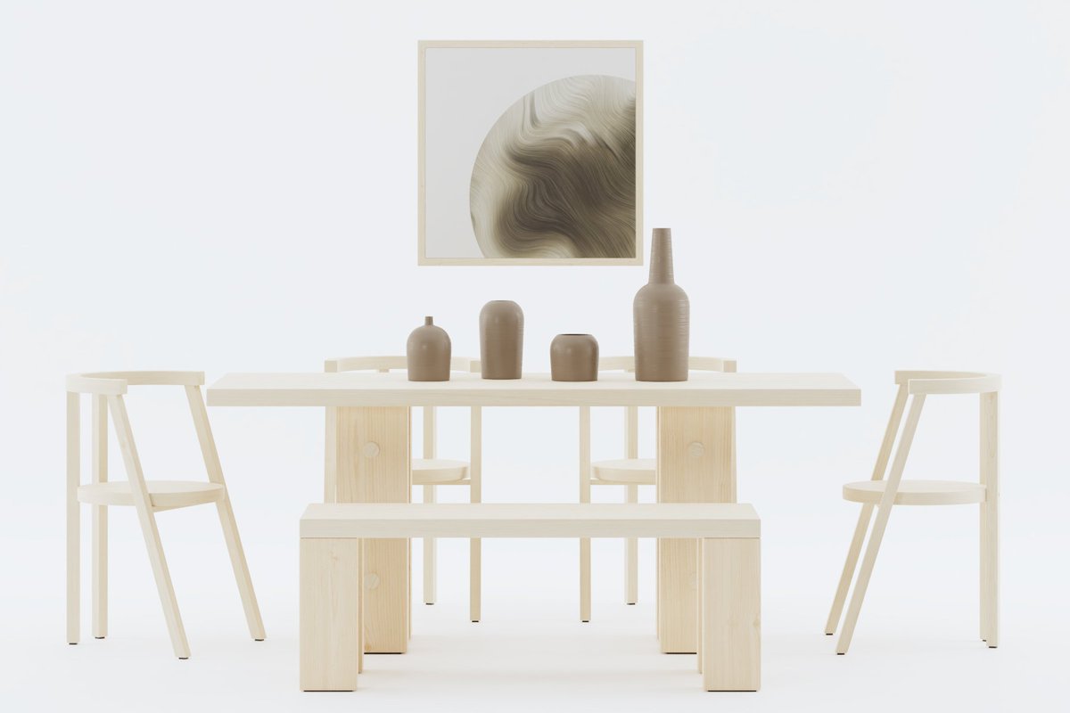 mdashker's tweet photo. Some more renders of my minimalist dining set in a #studio lighting setup.

#Blender3d #b3d #b280 #3dmodeling #3drendering #cgi #Render #3dart #freelancer #3D #interiordesign #digitalart #architecture #interiorvisualization #archviz #cyclesrender #furnituredesign #furniture https://t.co/gUHQhHamuQ
