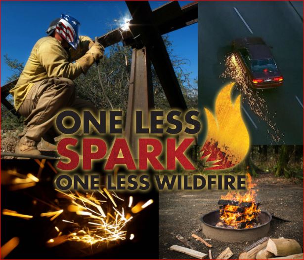 CCFirenIncident's tweet image. Please be extremely careful if outside working / playing with tools / equipment that may cause a spark or be a heat source that may start a #WildFire. #OneLessSpark #OneLessWildFire #ThinkBeforeYouAct #BeResponsible