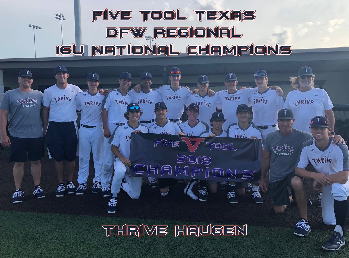 🏆Congrats to the @FiveToolTexas DFW Regional 16U National Champions, @ThriveBaseball Haugen!🏆