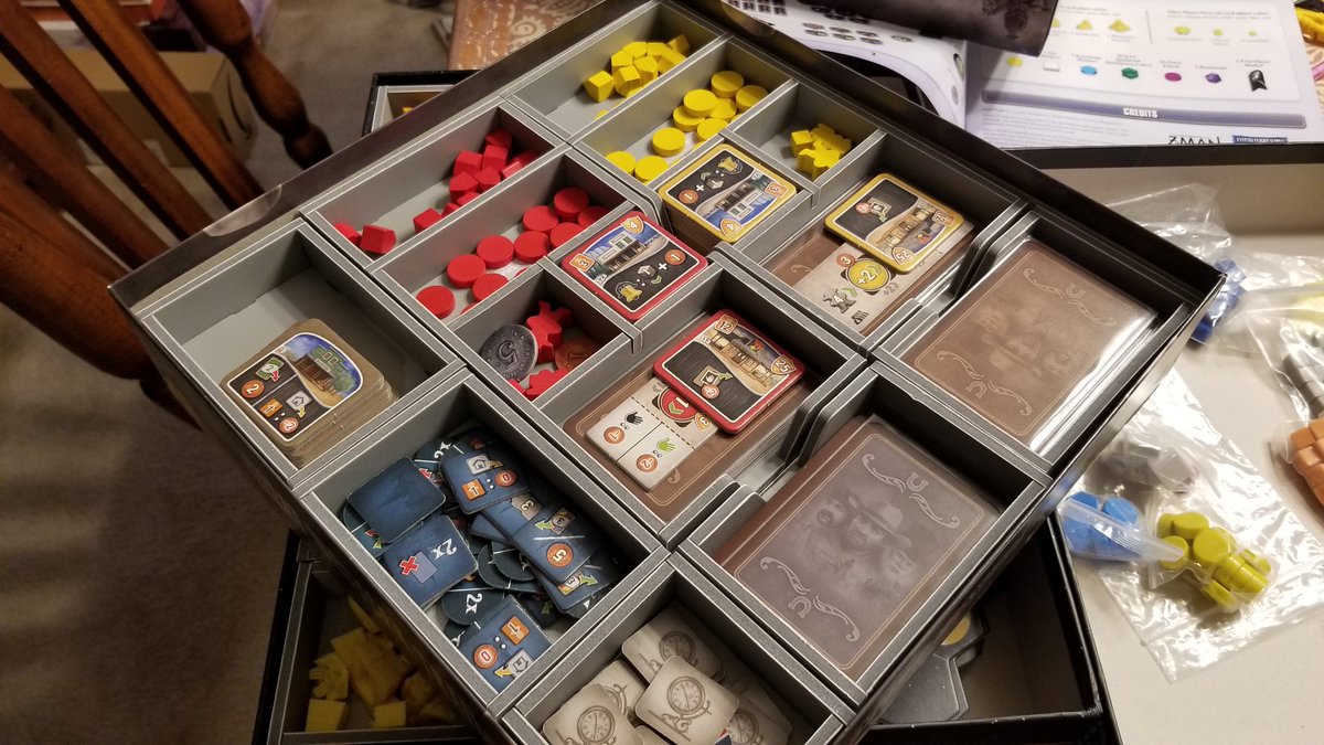 dwarftoken's tweet image. Gabby still hard at work on inserts for the games going to Origins with me #bestdaughter