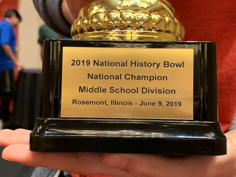 KristineRickert's tweet photo. National History Bowl National Champions! #engage103 https://t.co/18KwGmmGPt