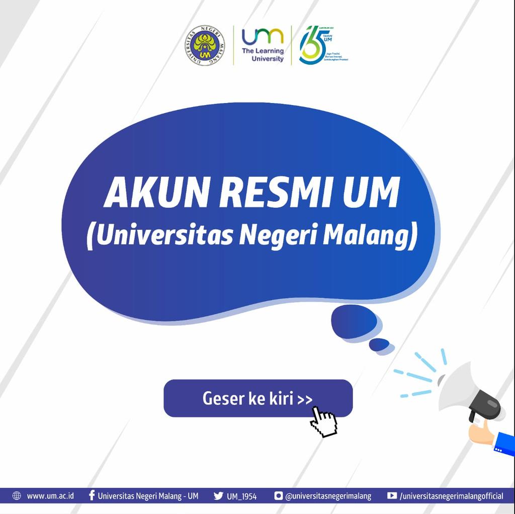 UM_1954's tweet photo. Selamat pagi, #CivitasUM dan Selamat Hari Media Sosial π
Berikut kami informasikan daftar akun resmi di Universitas Negeri Malang (UM).
#InfoUM #TheLearningUniversity #LPTK #Ristekdikti #KampusMalang #mahasiswamalang #HariMediaSosial #HariMedsos #10Juni #HariMediaSosialUM https://t.co/Za60eVYDTD