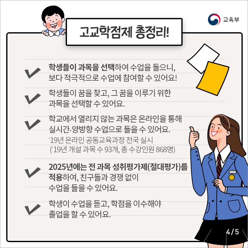 allparents's tweet image. [모든학생이 과목을 직접 선택한다고?]
#고교학점제 쉽게 알려드립니다!
- 현 중1부터 고교 적용 
- 학생 스스로 원하는 과목 선택 
- 대학처럼 시간표 작성 
- 필수교과는 최소화

&amp;lt;출처 : 교육부-홍보자료&amp;gt;
➡️원문보러가기&amp;gt;&amp;gt;bit.ly/2ZhOIu1

#교육부 #맞춤형교육 #시간표 #성취평가제 #중1