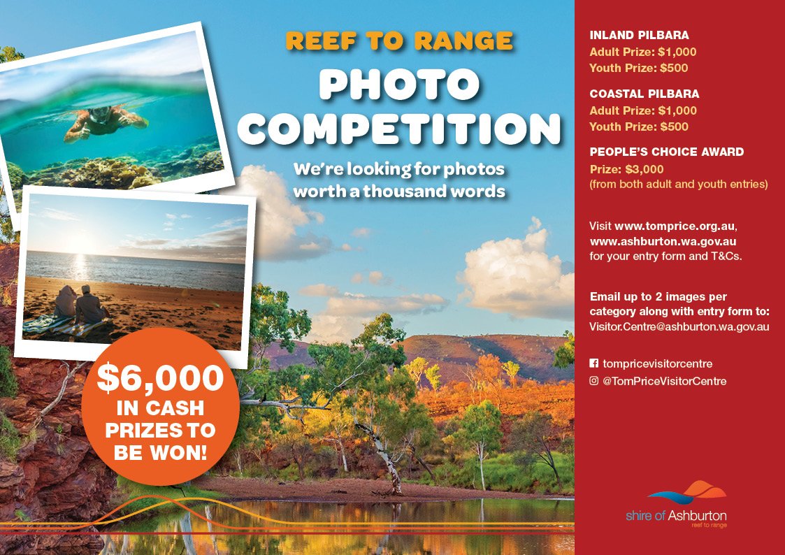 📸✨Magical Monday Memories✨📸
Enter the REEF TO RANGE Photo Competition today!!!
tomprice.org.au/photo-competit…
#Tomprice #Tompricevisitorcentre #epicpilbara @aussie #seeaustralia
