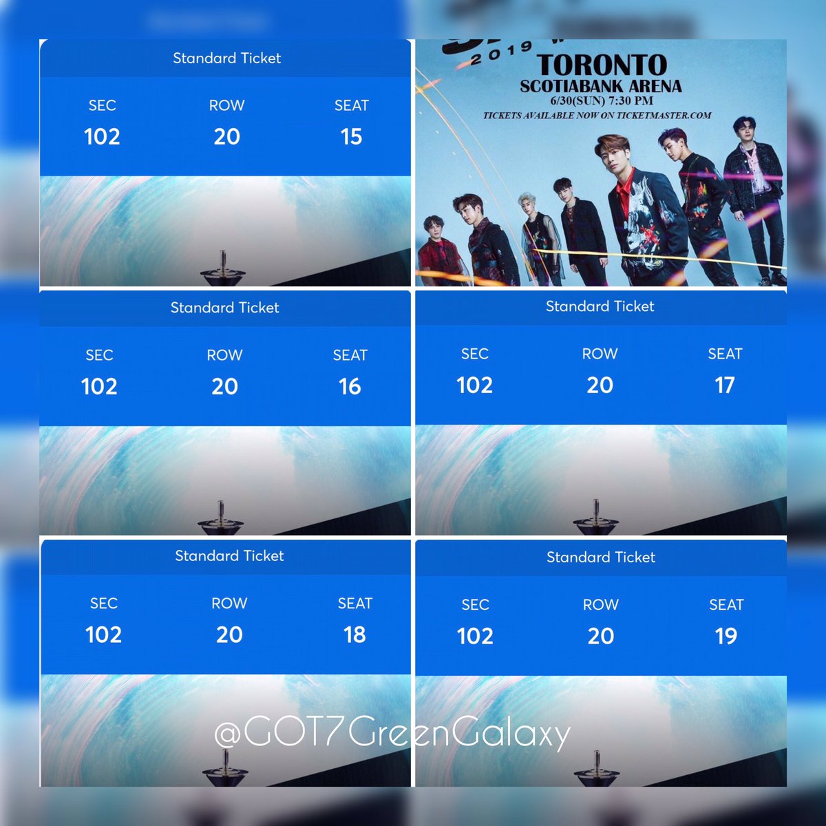 GOT7GreenGalaxy's tweet photo. TORONTO TICKETS GIVEAWAY

We want to help an Ahgase who can’t afford a ticket a chance to see GOT7 in Toronto!

Rules
✅ Follow @GOT7GreenGalaxy 
✅ RT
✅ Fill out form
https://t.co/TmAgqG3zSw

[PLZ RT]

@GOT7Official #GOT7 
#GOT7_SPINNINGTOP 
#GOT7_KEEPSPINNING 
#GOT7GreenGalaxy https://t.co/GNUuvK29iK