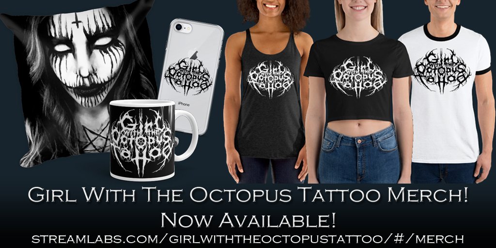 with_octopus's tweet image. I&apos;m so excited to announce that I&apos;ve just opened my very first MERCH shop over at @Streamlabs
Much love &amp;amp; work was put into creating my new logo! Please check out my shop, there are some cool limited edition pieces there and more to come soon! 🖤🐙
streamlabs.com/girlwiththeoct…