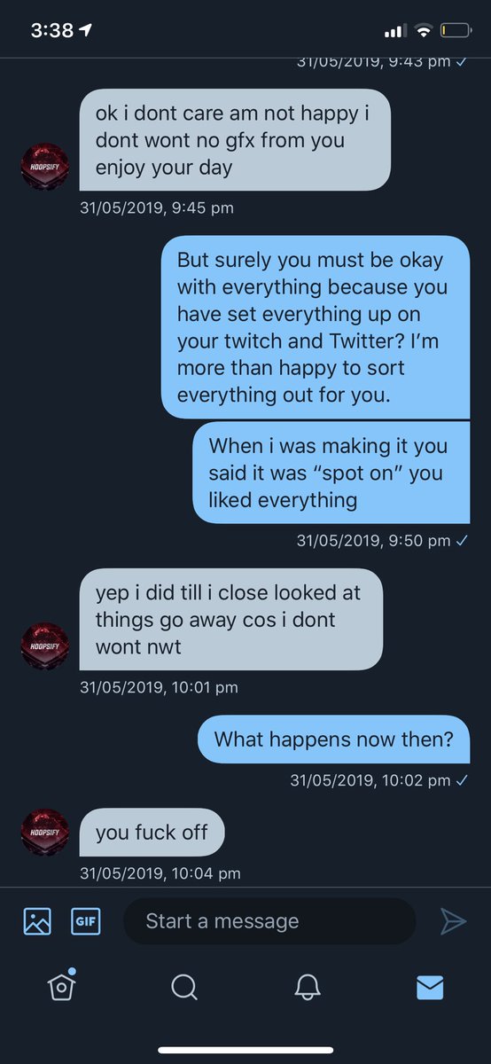 PyrahDesigns's tweet image. *Designers beware*of this guy 
@Hoopsify he isn’t genuine at all he still owes me the remaining £20 for the work i had done him when i was making it him he said everything was spot on his and then he demanded i sent the work upfront without the payment